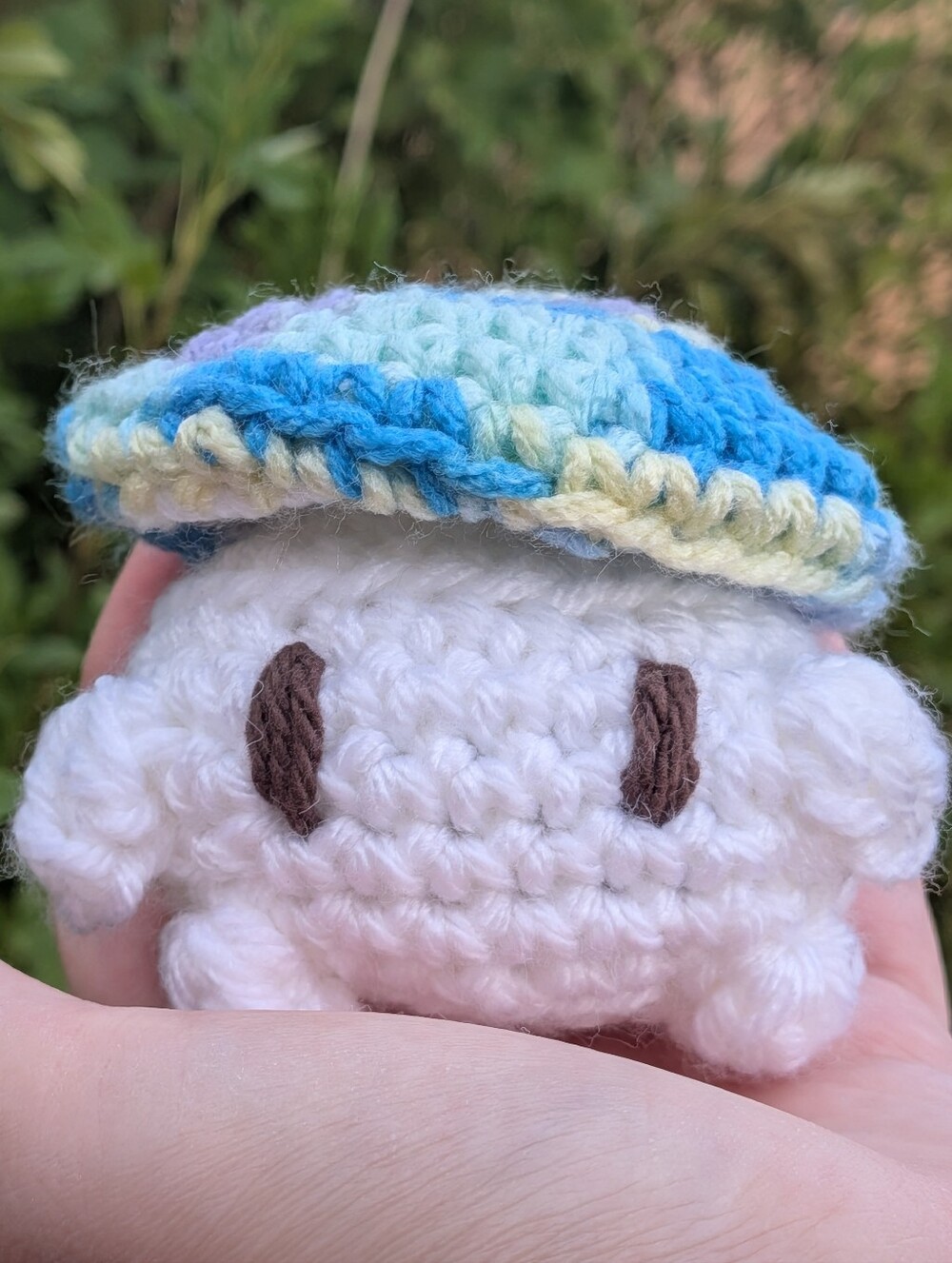 Crochet Blue Mushroom Fidget